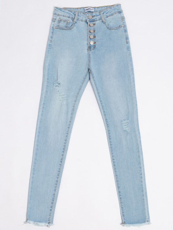 Jean Claro de Mujer tipo stretch ajustado con botones 1360