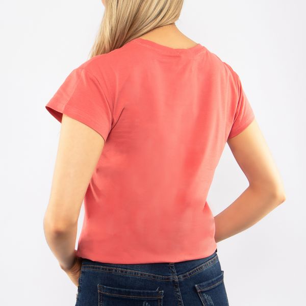 Camiseta estampada de manga corta para mujer 37353