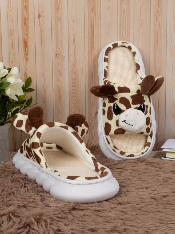 Pantuflas con Jirafas Kawaii de Peluche R149-15W