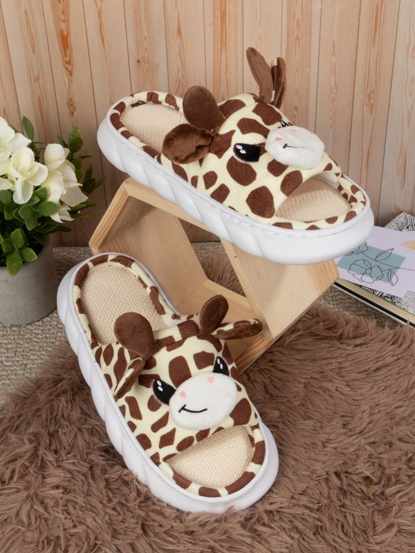 Pantuflas con Jirafas Kawaii de Peluche R149-15W