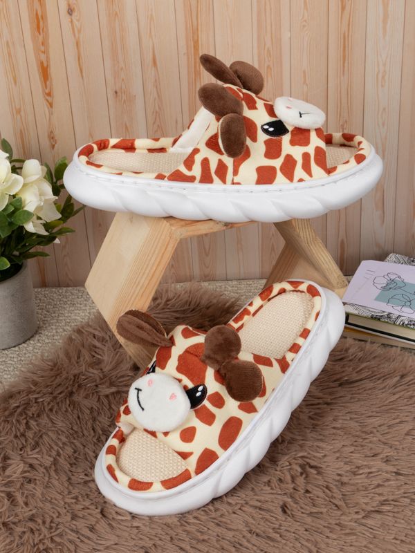 Pantuflas con Jirafas Kawaii de Peluche R149-15W