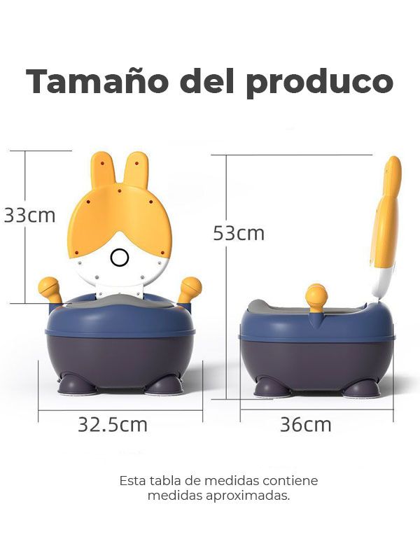 Bacinilla baño portable en forma de conejito para Niños 8921