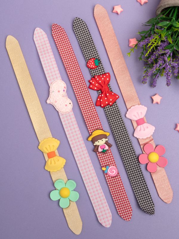 Paquete de 5 Balacas con Motivo Floral y de Moñitos para Niñas