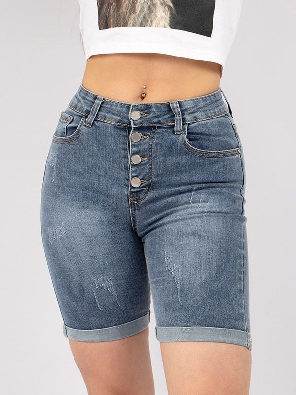 Bermuda en jean tipo stretch para mujer 6383