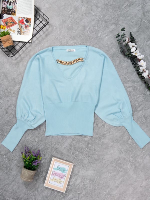 Buzo CropTop con Cadena y Mangas tipo Murciélago 50800