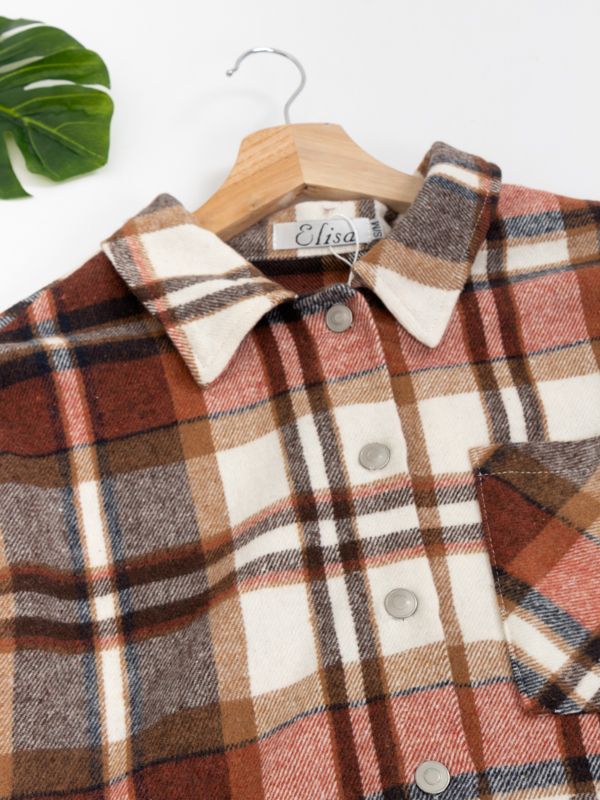 Camisa leñadora corta para mujer 39256