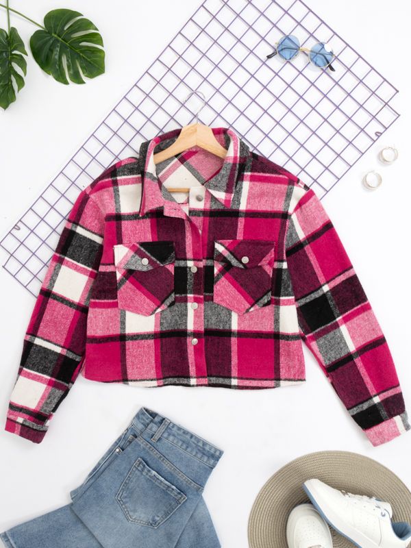 Camisa corta para mujer estilo leñadora 39255