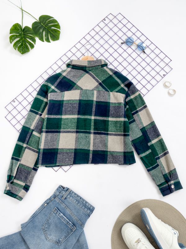 Camisa corta para mujer estilo leñadora 39255