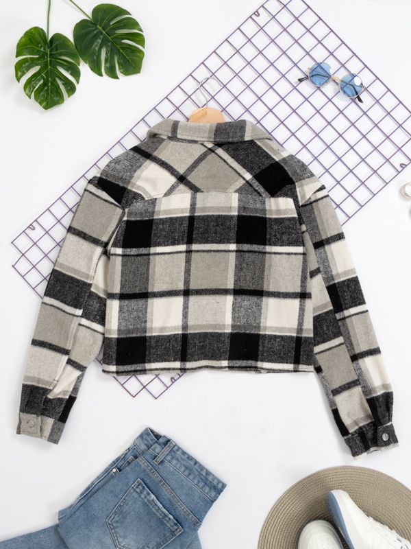 Camisa corta para mujer estilo leñadora 39255