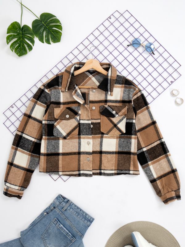 Camisa corta para mujer estilo leñadora 39255