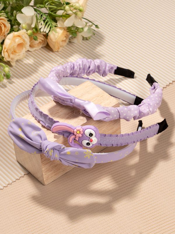 Paquete de Diademas Lila con Diseño de Conejitos 03