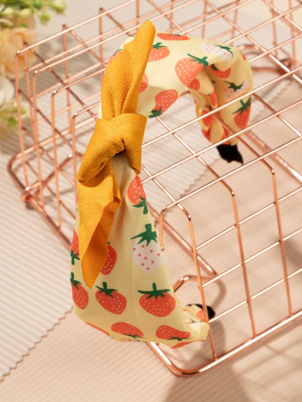 Diadema ancha estampada con diseño de Fresas
