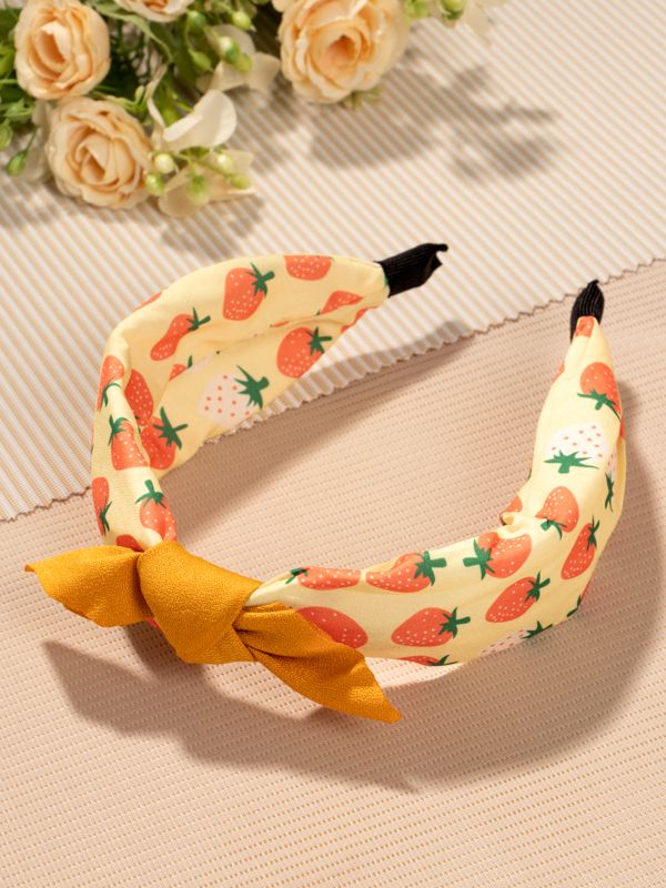 Diadema ancha estampada con diseño de Fresas