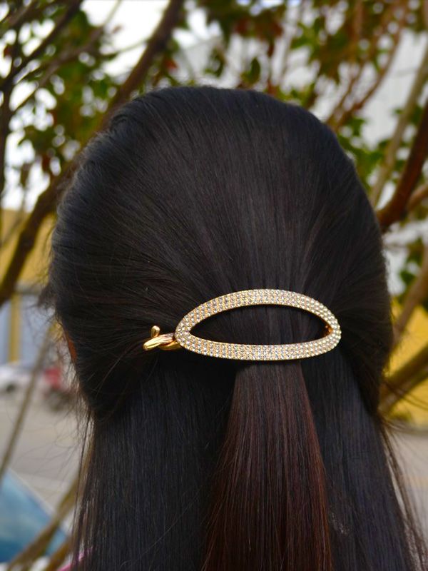 Hebilla para Cabello Dorada con imitación de Diamantes HB