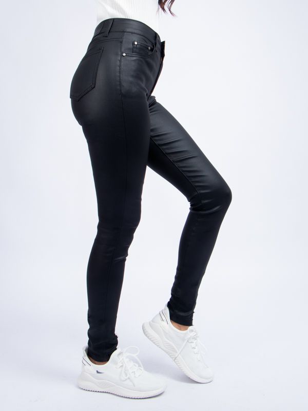 Jean tipo Cuero mate de Tiro Alto para mujer 6108