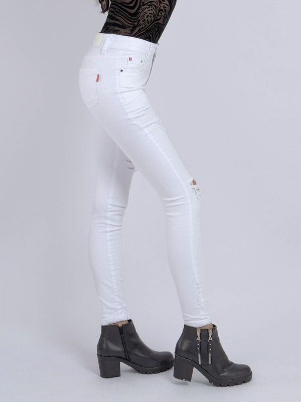 Jean Blanco con desgastes para Mujer 6341