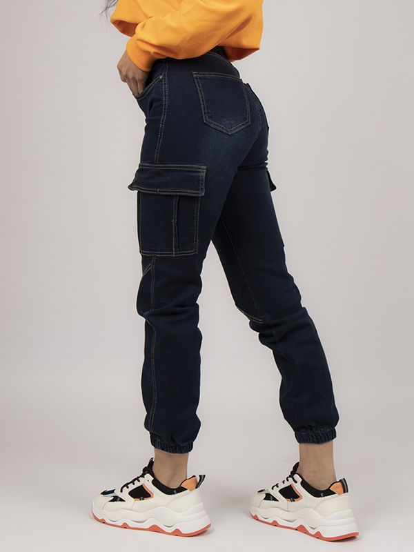 Jean Stretch con bolsillos laterales estilo Cargo para Mujer 6553