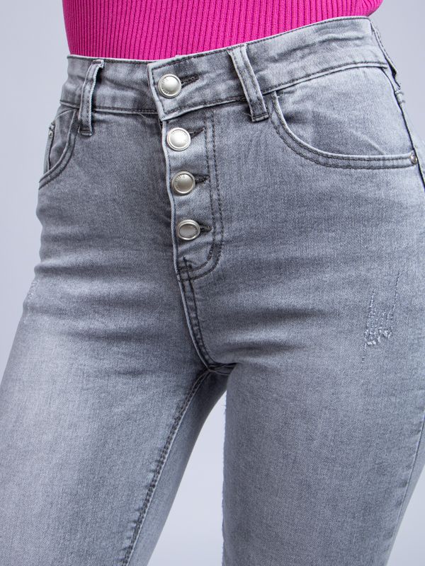 Jean Stretch de mujer Gris con rotos 6313