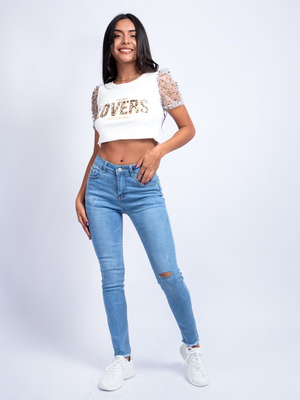 Jean para mujer de tiro alto tipo stretch 5435