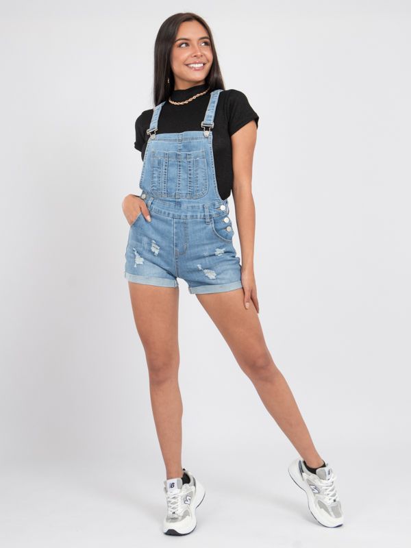 Overol jean shop mujer short