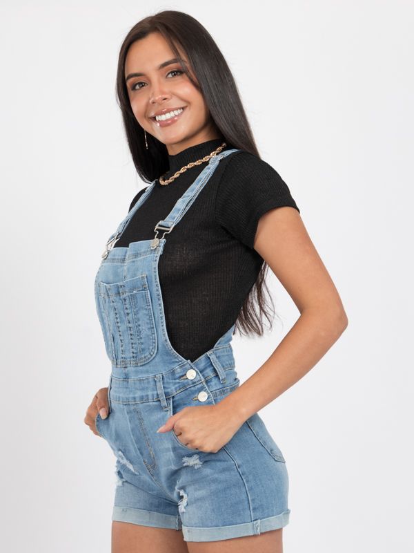 Overol tipo Short para Mujer en Jean Claro 6273