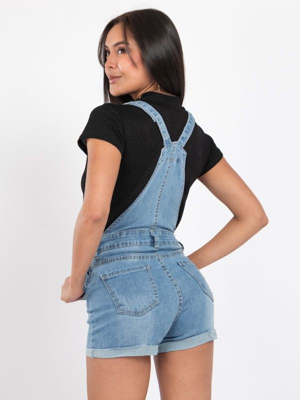 Overol tipo Short para Mujer en Jean Claro 6273