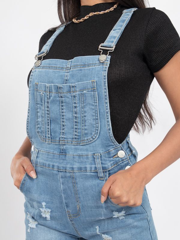 Overol tipo Short para Mujer en Jean Claro 6273