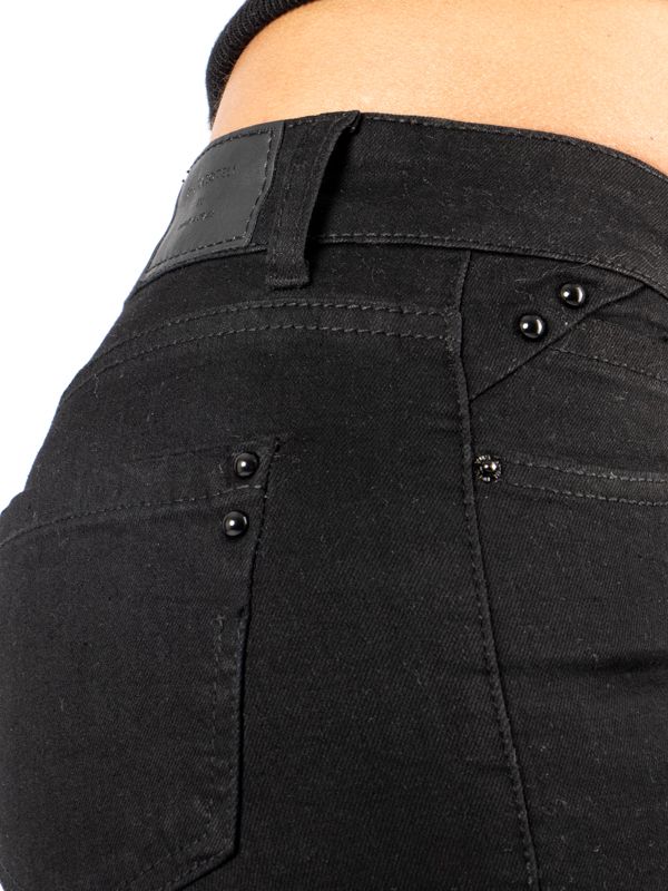 Jean Negro de Tiro alto tipo stretch para Mujer 6309