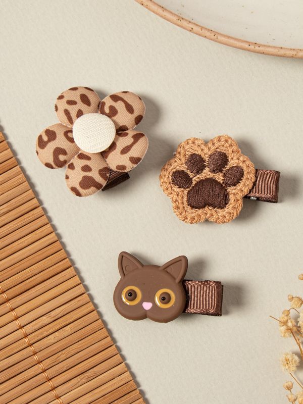 Paquete de Pinzas con Diseños de Gatitos y Moñitos