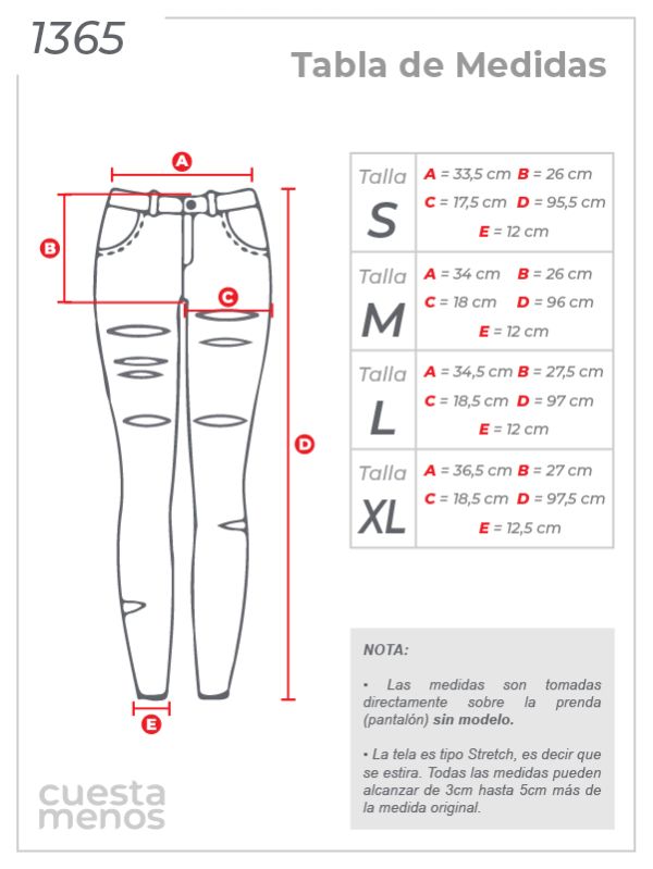 Tallas de 2025 jean para mujer