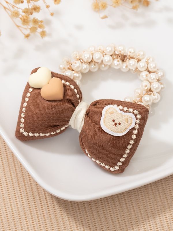 Moñas con Perlas, Ositos y Corazones Y862