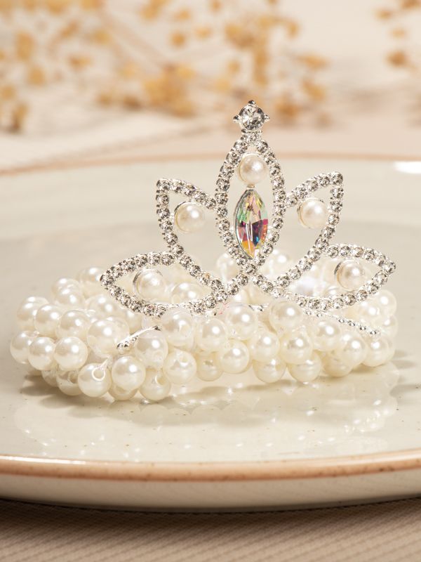 Moña con Perlas e Imitación de Gema Brillante