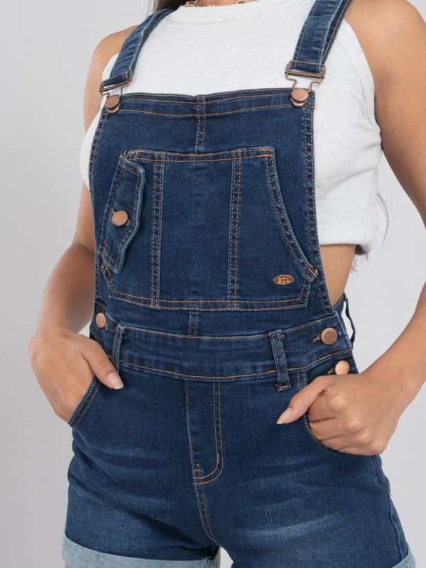 Overol en Jean Oscuro tipo Short para Mujer 6270