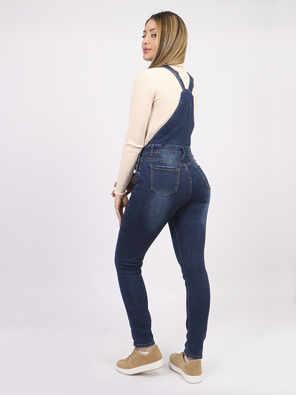 Overol semi ajustado en Jean Oscuro para Mujer 5625