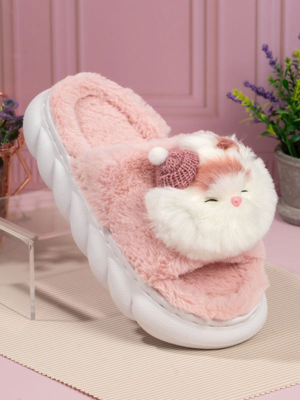 Pantuflas de Peluche motivo de Gatito 185-6K