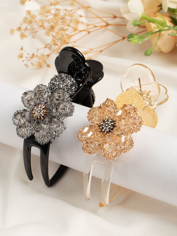 Pinza para cabello con Diseño de Flor en Brillantes