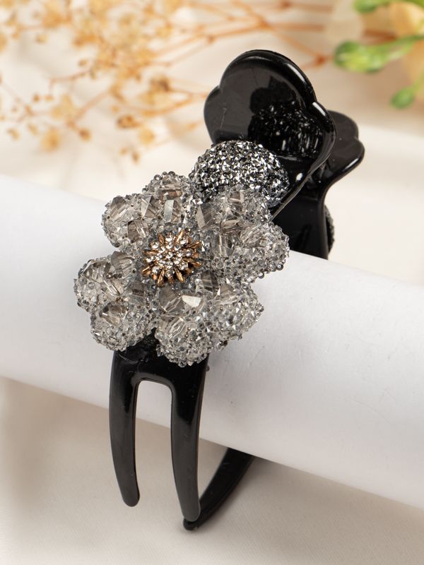 Pinza para cabello con Diseño de Flor en Brillantes