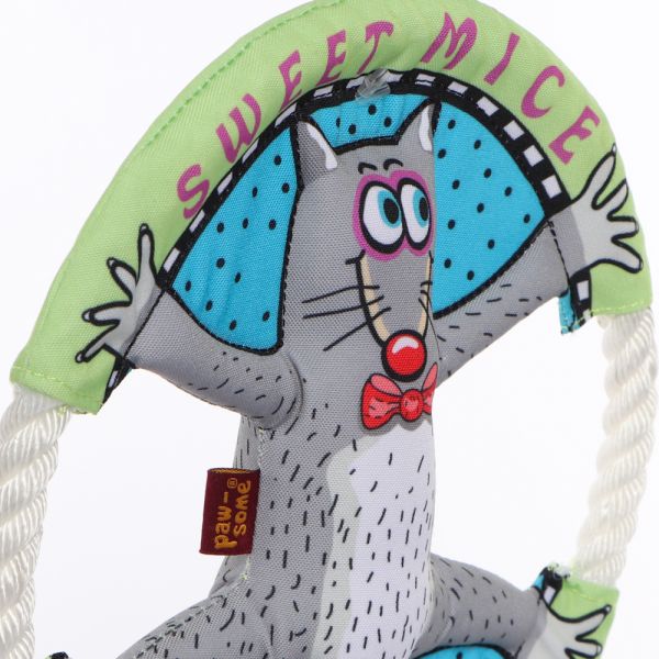 Frisbee masticable para Perros con lazo y felpa Pj76