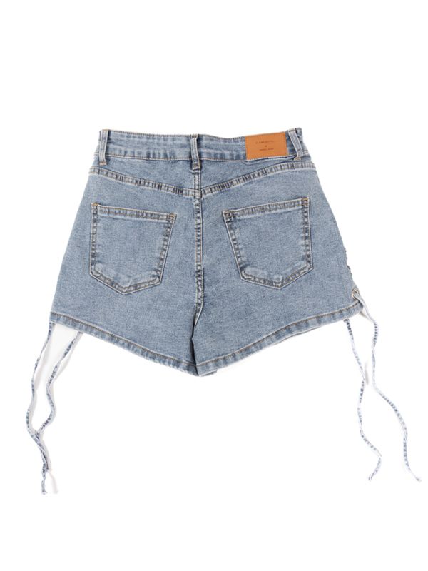Shorts en Jean con abertura Lace Up Style 0011