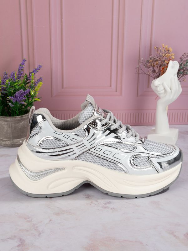 Tenis Fashion Silver Sportive K06W