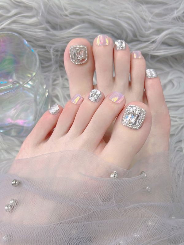 Uñas Falsas para Pies decorado Brillante con Pedrería XZ187