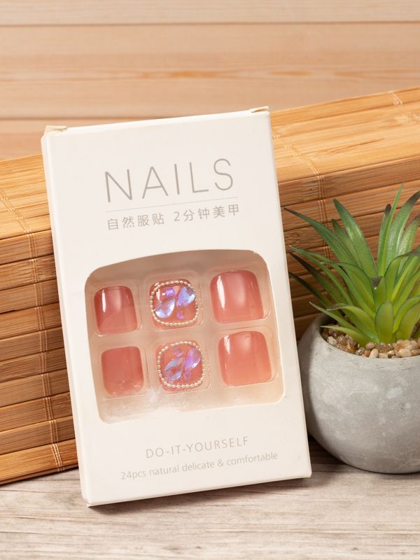 Uñas Acrílicas para Pies decoradas con Pedrería MF192