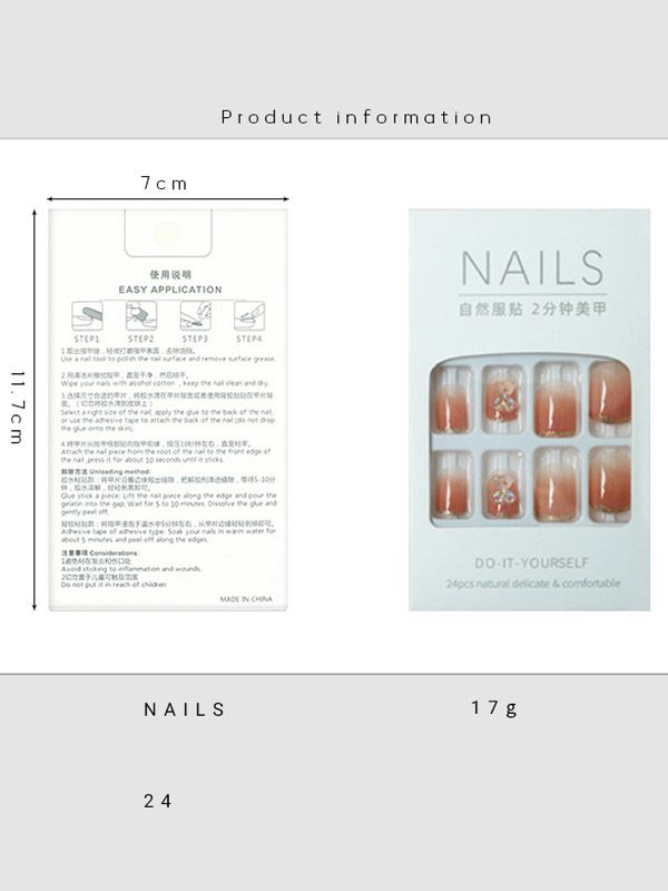 Uñas Sintéticas Reutilizables Diseño Francés dorado XZ005