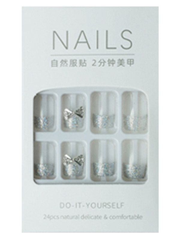 Uñas Sintéticas Reutilizables Decorado Escarchado XZ011