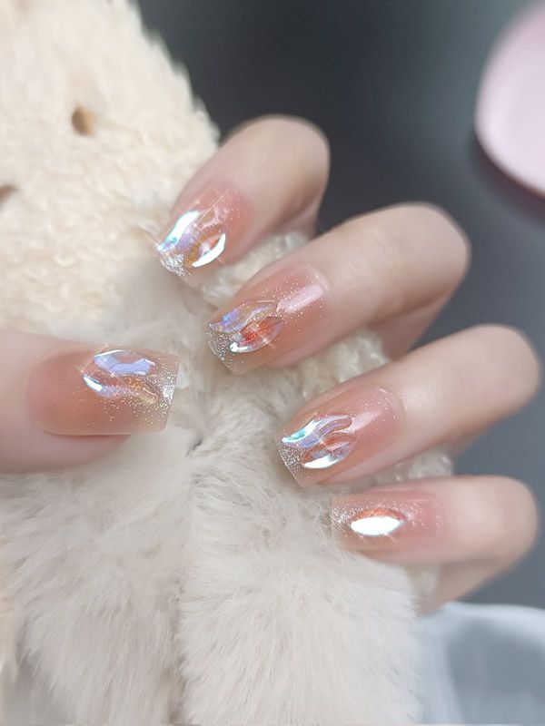 Uñas Reusables Sintéticas con Decorado en Pedrería XZ042