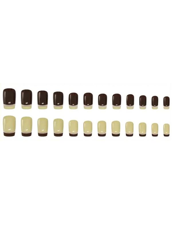 Uñas Acrílicas Reusables Vinotinto Francés R292