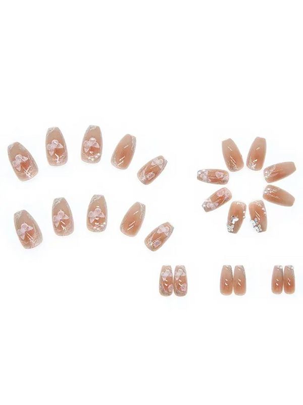 Uñas Sintéticas Reusables Con Mariposas Z322