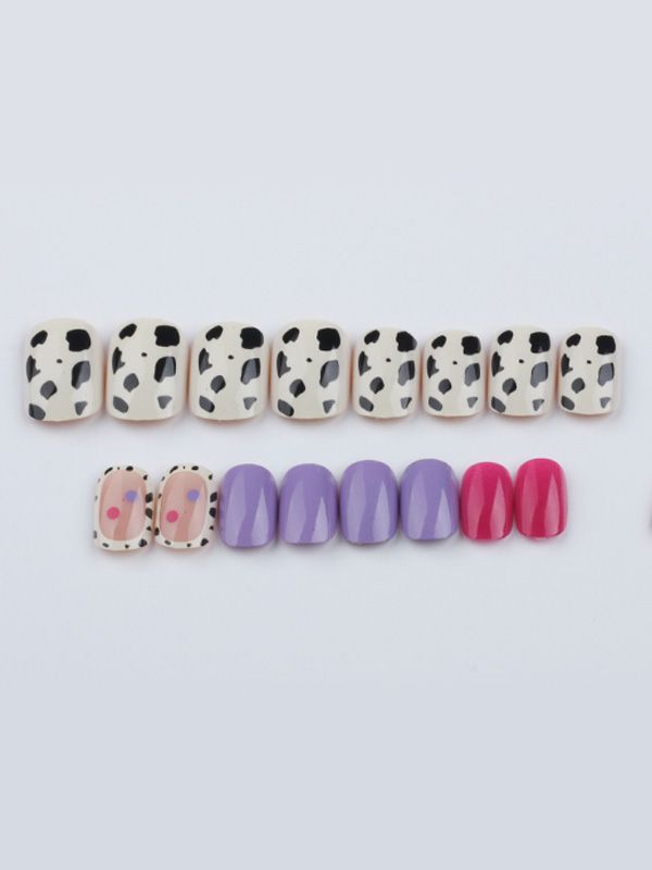 Uñas Reutilizables Sintéticas Diseño colorful Stain XZ190