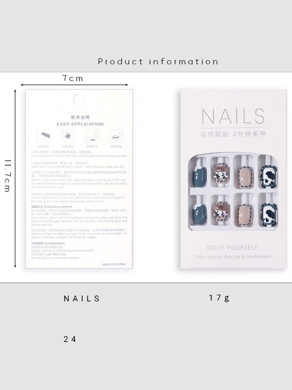 Uñas Reutilizables Sintéticas Diseño de Vaquitas XZ068