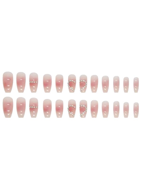 Uñas Reutilizables Acrílicas Con Adorno En Forma De Corazón Z230